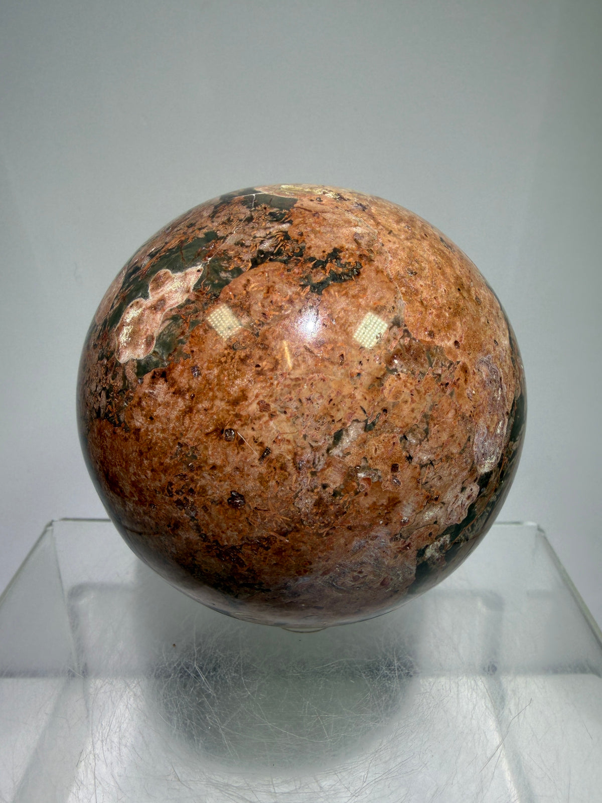 Fire Calcite Crystal Sphere. 74mm. Amazing New Material. Beautiful Large Display Sphere With Nice UV Reaction.