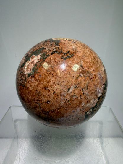 Fire Calcite Crystal Sphere. 74mm. Amazing New Material. Beautiful Large Display Sphere With Nice UV Reaction.