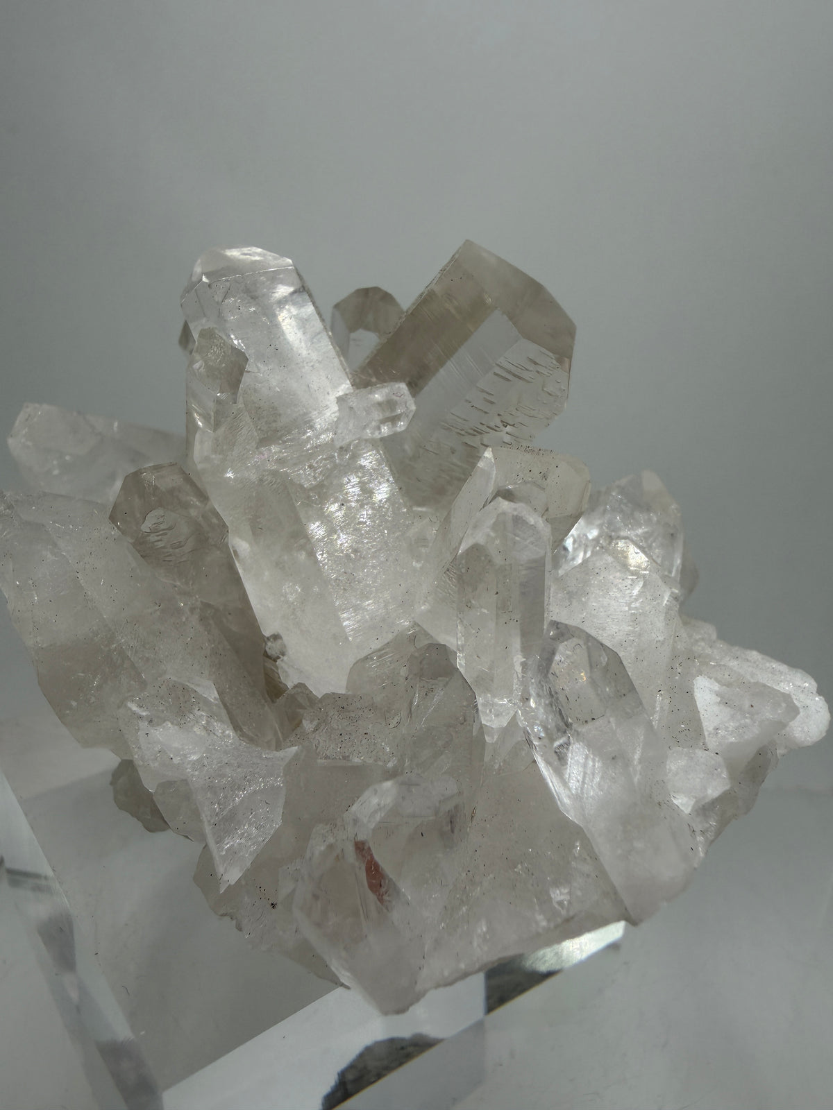 Clear Quartz And Beryl Cluster. Stunning Goshenite Specimen From Brazil. Rare High Quality Display Crystal