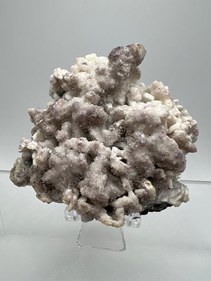 Selenite With Druzy Fluorite. Very Unique Mineral Specimen From Mexico. UV Reactive Display Crystal.