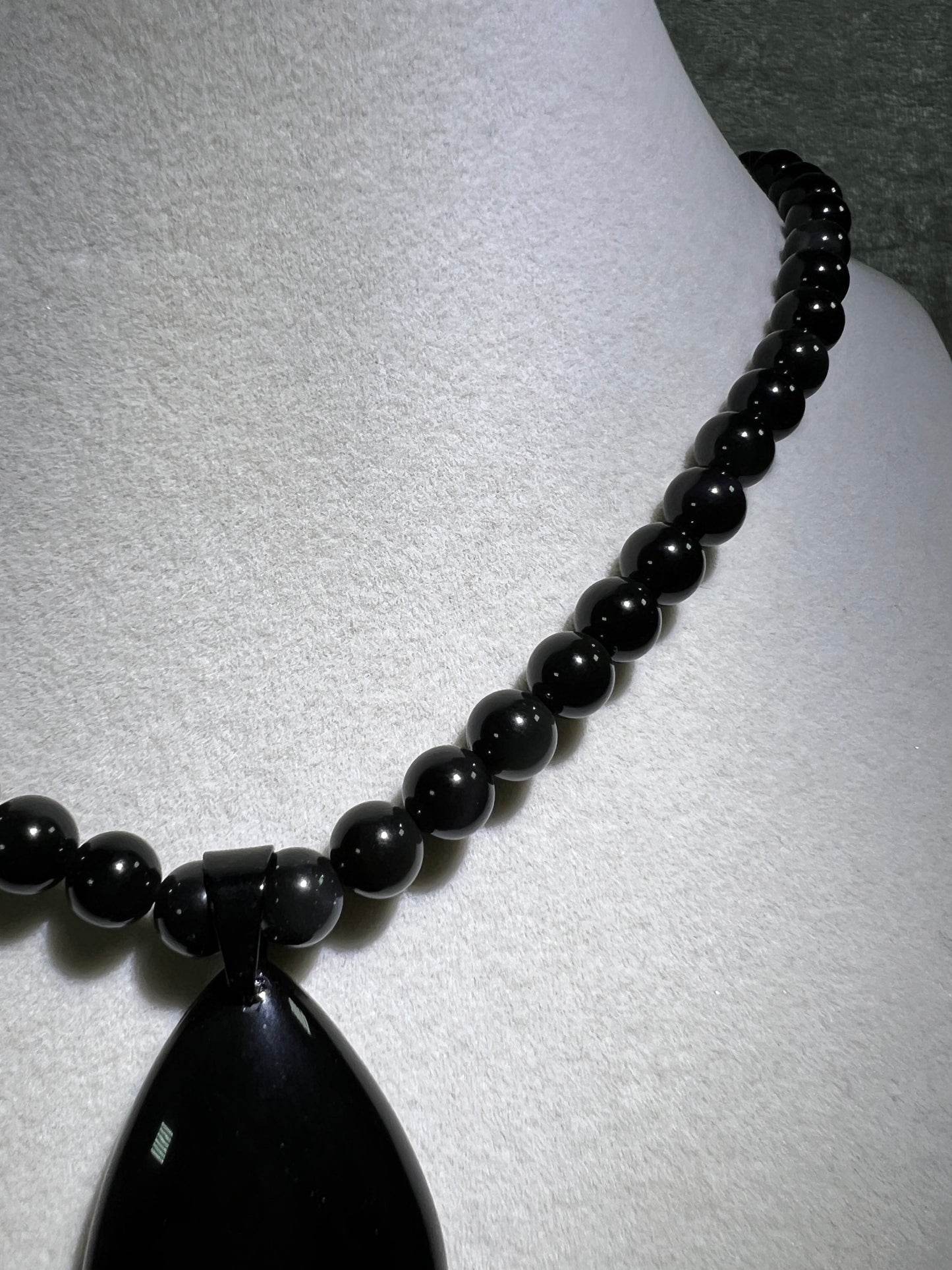 Rainbow Obsidian Pendant. Gorgeous Teardrop Cabochon. Custom Made Beaded Necklace. High Quality Jewelry