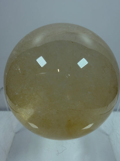 Rutile Quartz Sphere. 59mm. Stunning Fine Rutiles With Lots Of Flash. Beautiful Display Sphere.