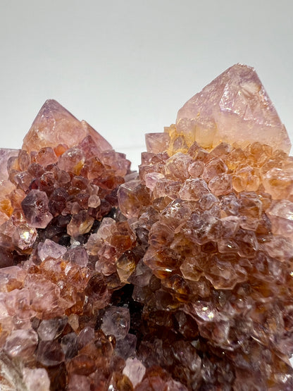 Spirit Quartz Cluster. Amazing Colors With Limonite Inclusions. Beautiful Ametrine Cactus Quartz, Fairy Quartz From South Africa.