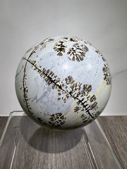 Picture Jasper Crystal Sphere. 85mm. Gorgeous Chinese Painted Stone. All Natural Stunning Display Sphere.