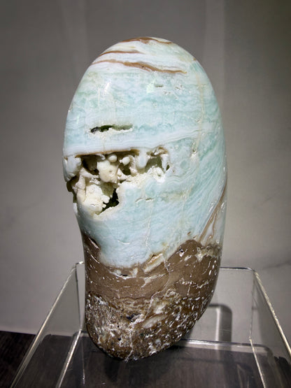 Caribbean Calcite Freeform. Gorgeous Combination Of Blue Calcite And Aragonite. Amazing Spots Of Druzy!