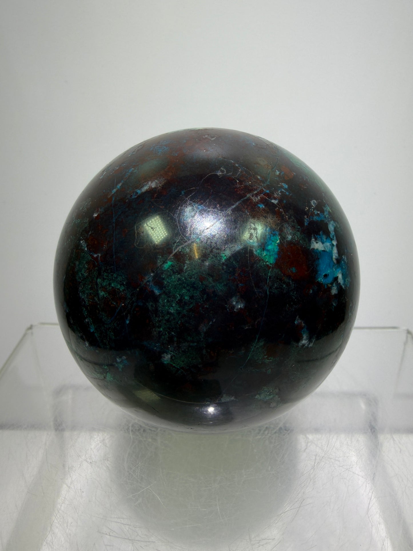 Shattuckite Crystal Sphere. 61mm. Gorgeous Mixed Mineral From Namibia. Very Rare And Special Display Crystal.