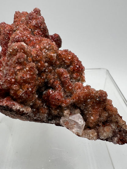 Red Diamond Calcite Specimen. Incredible Flash! Beautiful Calcite Cluster On Matrix. Very Cool Crystal Display Piece.