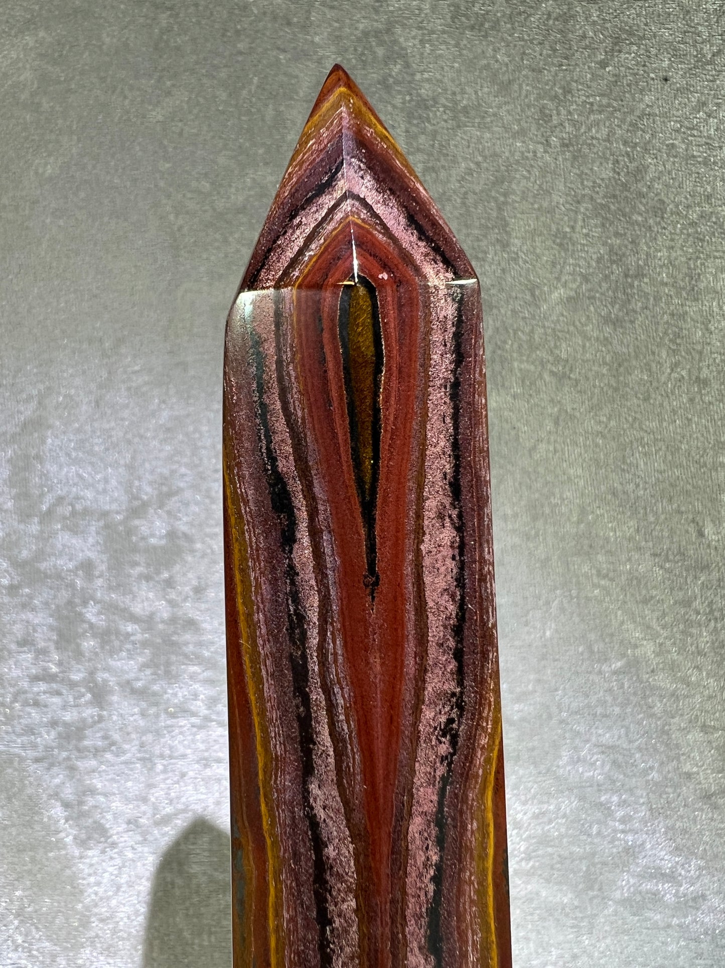 Tiger Iron Crystal Tower. 8.6 Inches. Gorgeous High Quality Tower With Stunning Patterns And Amazing Flash.