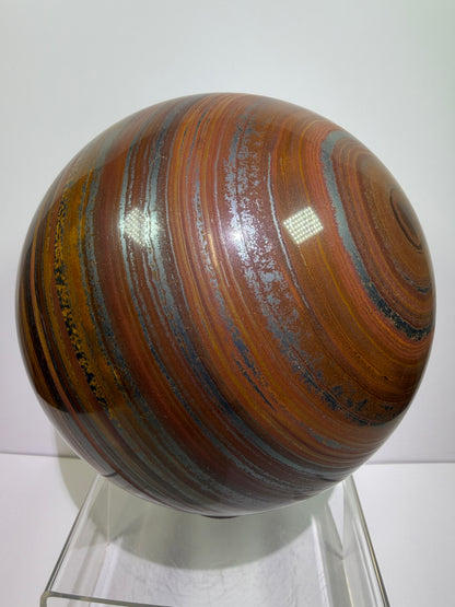 Tiger Iron Crystal Sphere. Massive 160mm, 15 lbs. Stunning High Quality Display Sphere