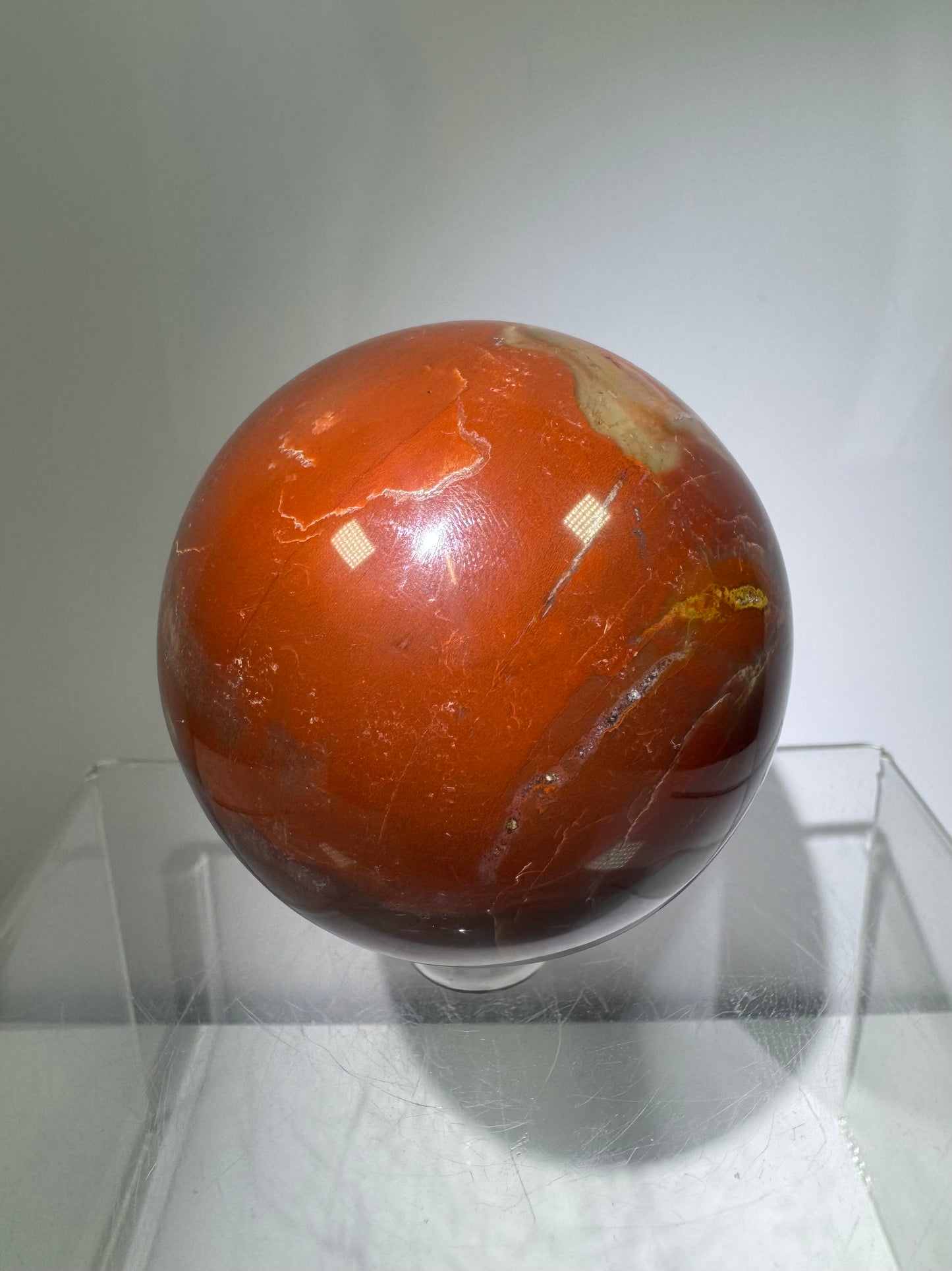 Petrified Wood Sphere. 62mm. Rare Display Sphere From Madagascar. Amazing Colors And Patterns.