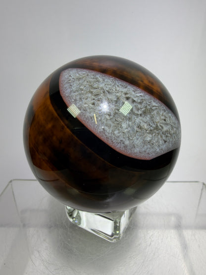 Silk Agate Sphere. 61mm. Gorgeous Banded Agate From Madagascar. Stunning Colors And Patterns On This Display Sphere.