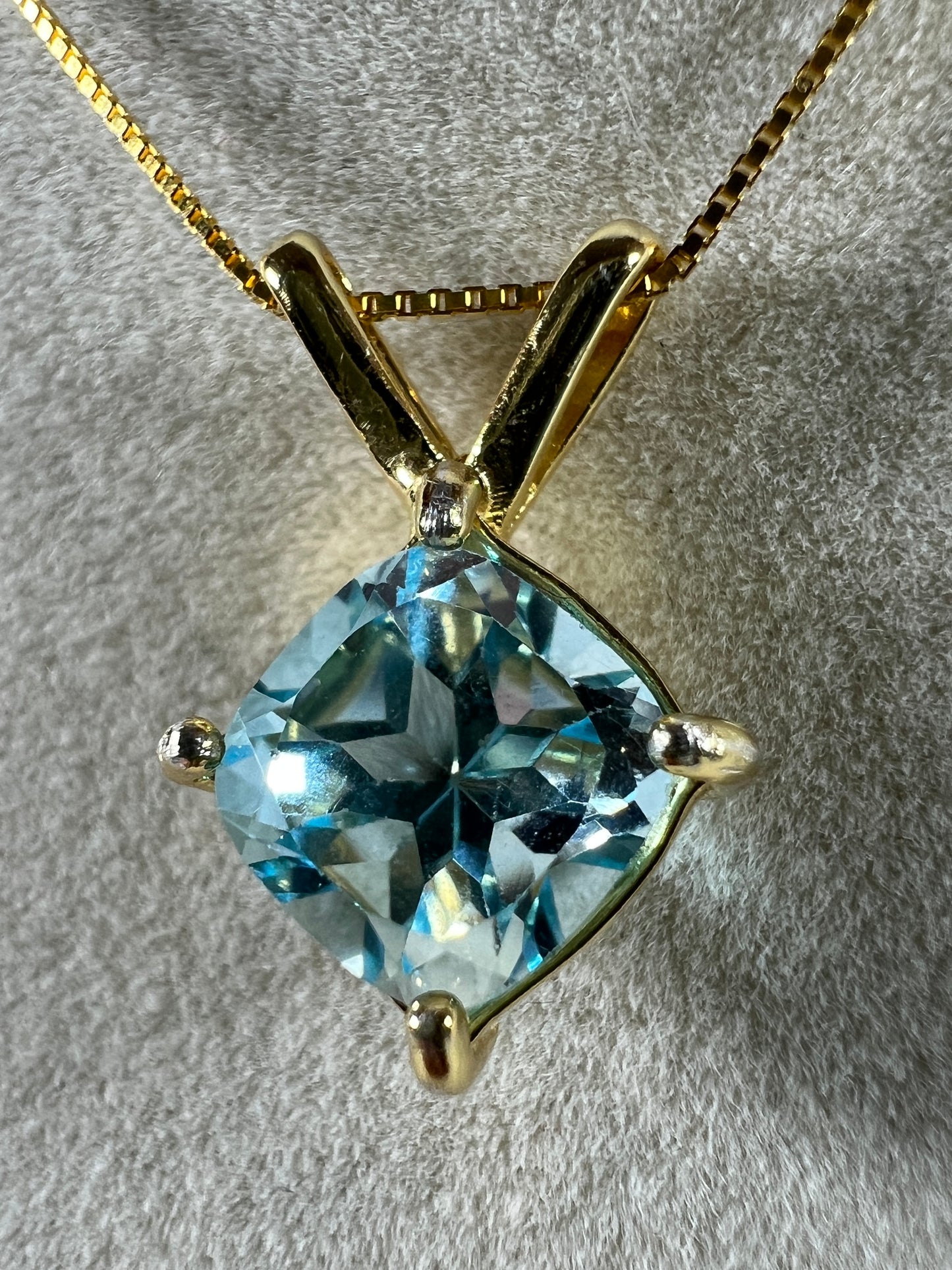 Sky Blue Topaz Crystal Pendant. Gorgeous Topaz Gemstone Necklace. S925 Setting And Necklace.