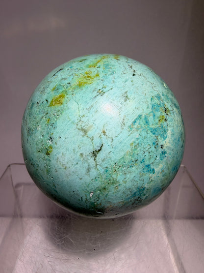 Chrysocolla Turquoise Sphere. 68mm. Beautiful Peruvian Turquoise. Amazing Display Sphere