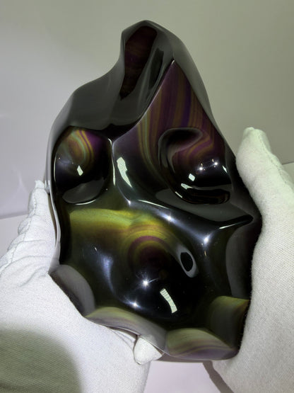 Rainbow Obsidian Freeform. Top Quality Large Statement Piece. Gorgeous One Of A Kind Display Crystal.