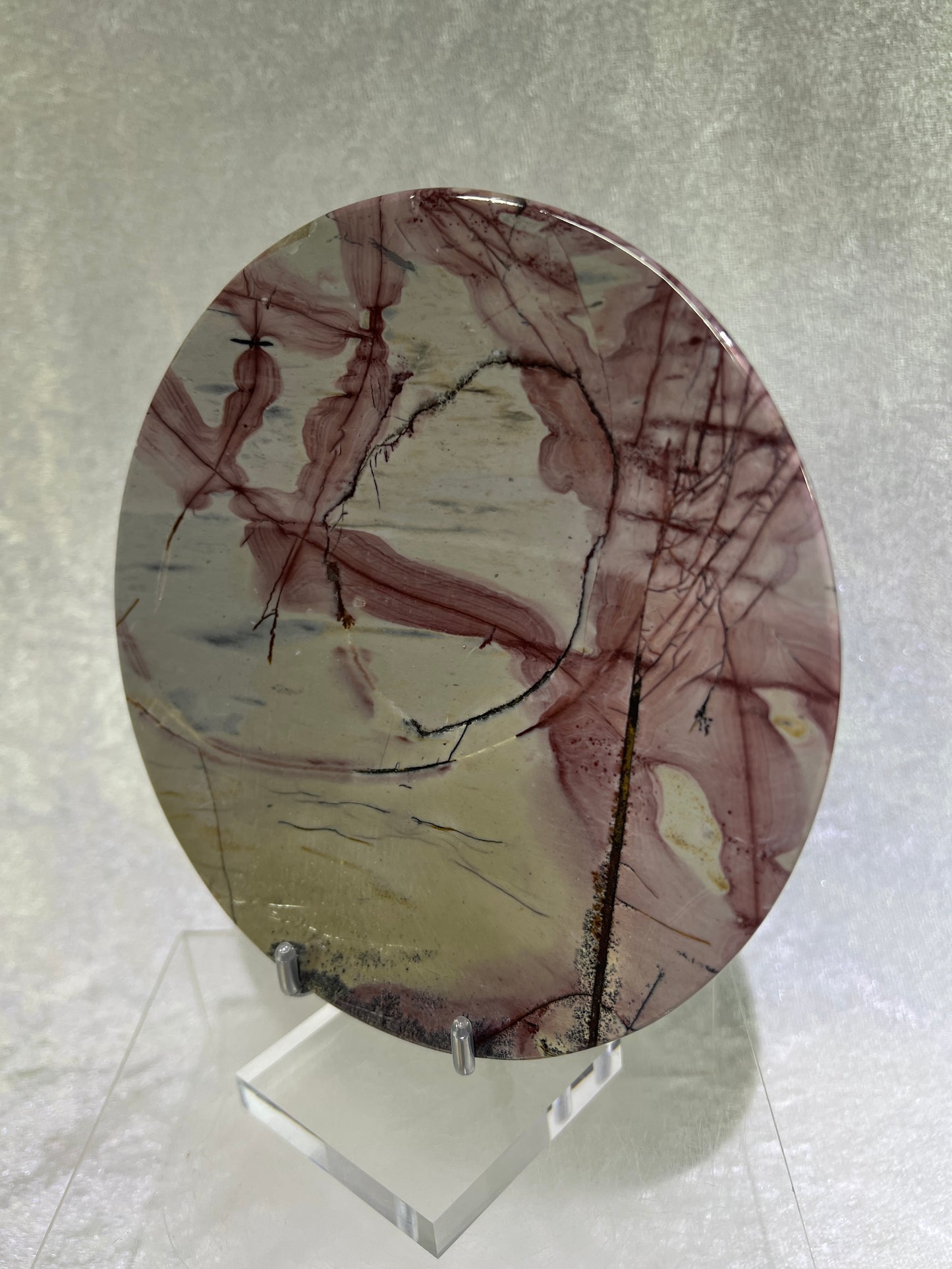 Picture Jasper Plate. Gorgeous All Natural Scenic Jasper. Incredible Piece Of Art.