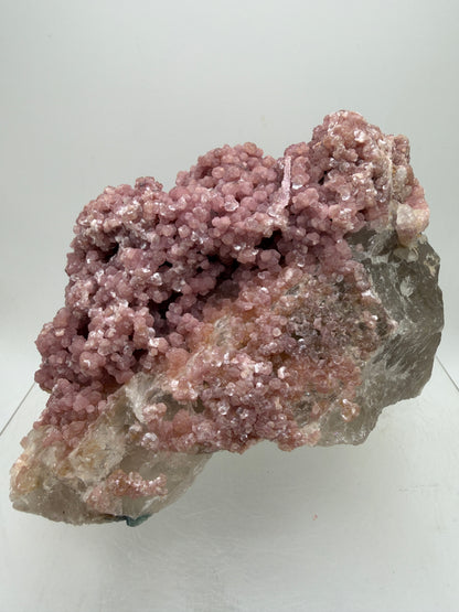 Pink Botryoidal Lepidolite And Tourmaline On A Citrine Matrix. Very Rare High Quality Specimen From Brazil. Gorgeous Large Pink Grape Agate