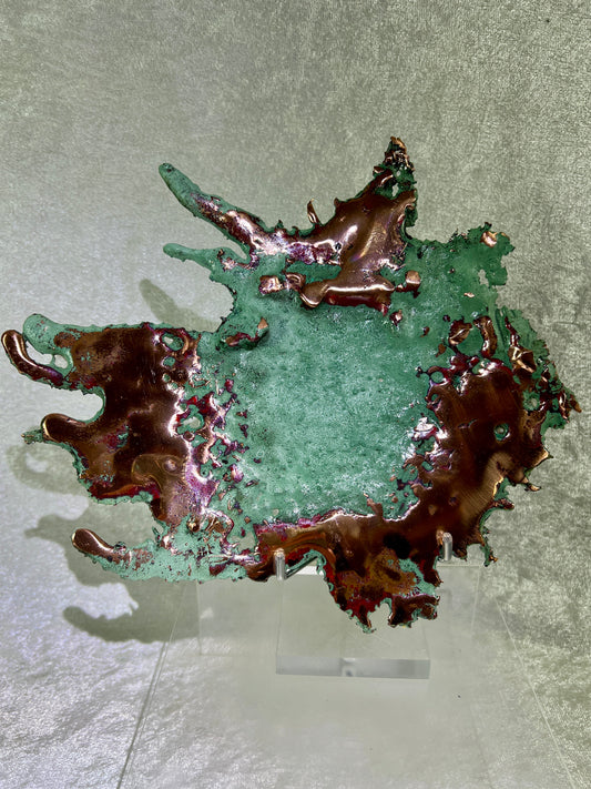 Copper Splash Freeform Sculpture. Amazing Copper Art. One Of A Kind Mineral Display