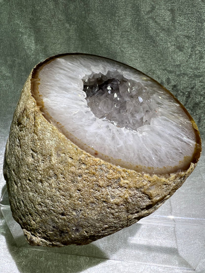 Quartz Geode From Brazil. Stunning Large Polished Geode With Amazing Points. Incredible Display Crystal.