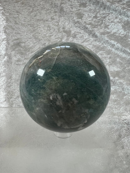 Calcite Blue Cloud Crystal Sphere. 72mm. Gorgeous Colors With Amazing Patterns.