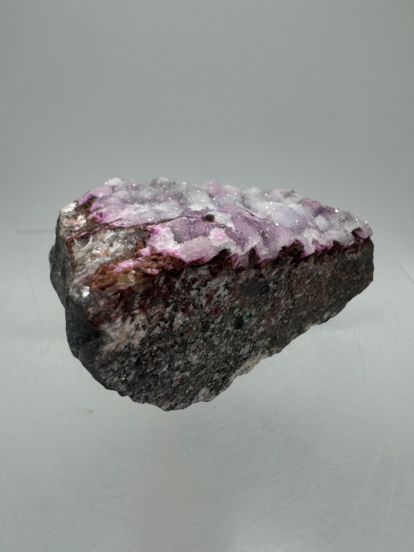 Salrose And Malachite Specimen. Rare Druzy With Gorgeous Colors And Crystals. Stunning Cobaltion Dolomite Specimen From The Congo.