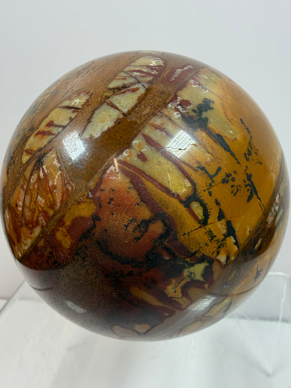 Nguni Jasper And Tiger Iron Sphere. 85mm. Stunning Combination Of Minerals From South Africa