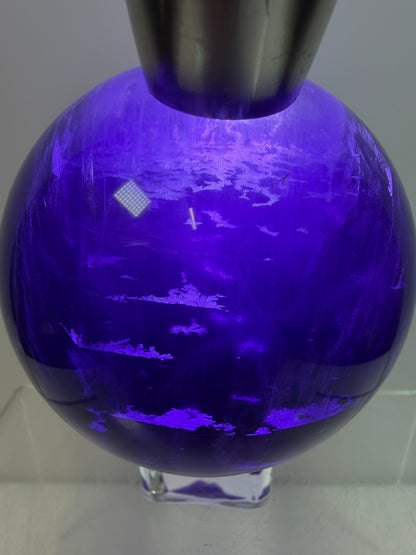 Purple Fluorite Sphere. 71mm. Stunning Purple Fluorite With Rainbows. Amazing Rare Color Display Sphere.