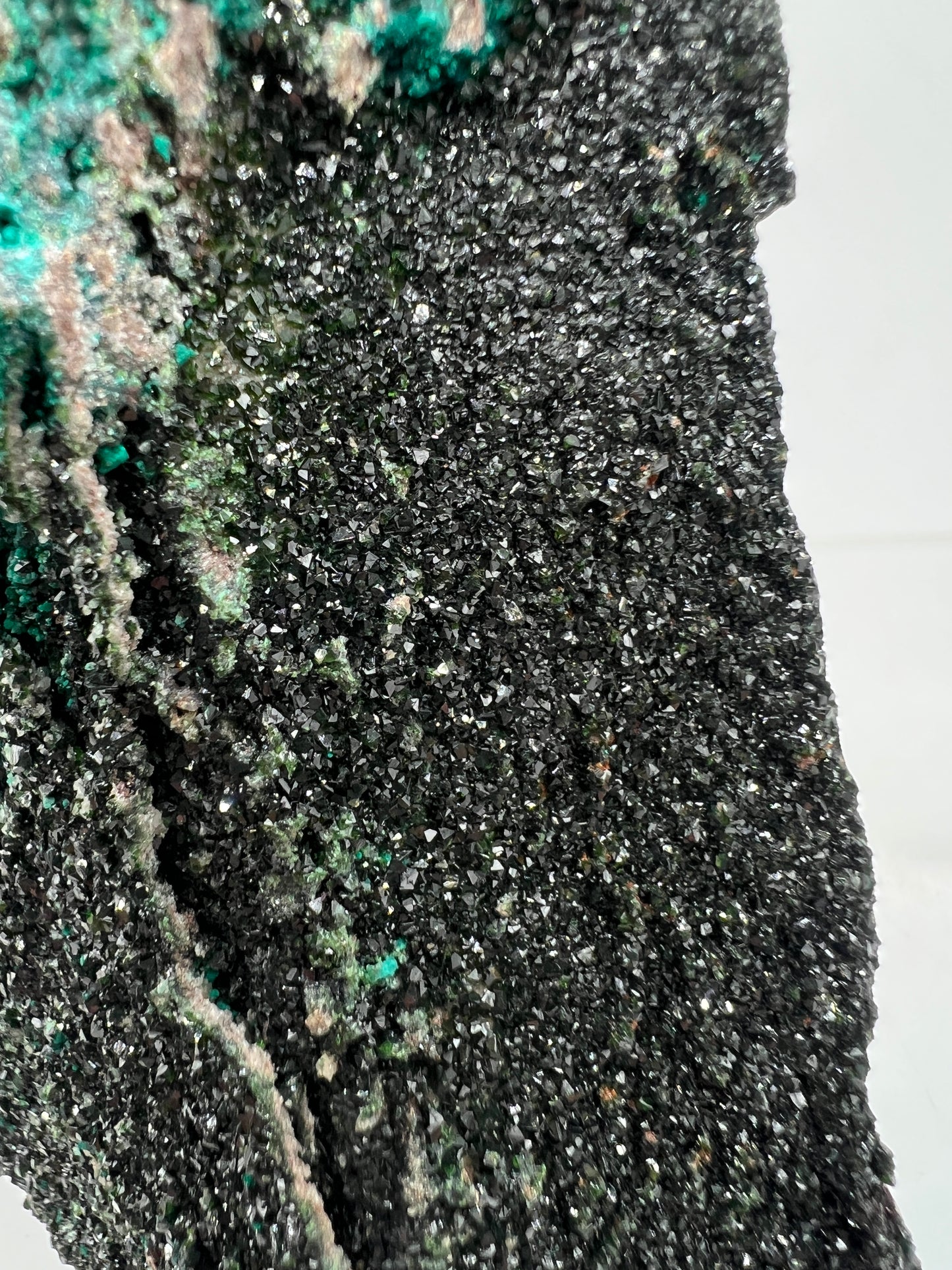 Libethenite Crystal Specimen. Extremely Rare Mixed Mineral Specimen With Malachite And Chrysocolla. Stunning Large Display Crystal.
