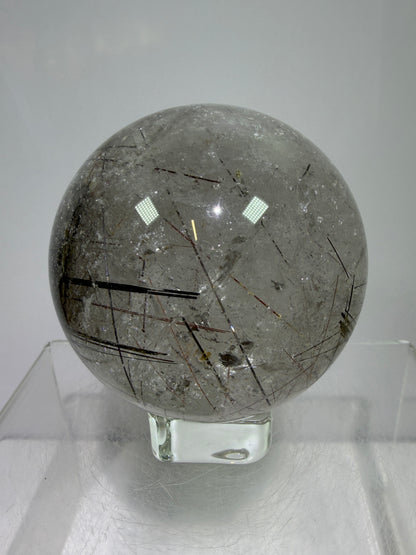 Rutile Quartz Sphere. 65mm. Crazy Rutile Plate Inclusion. High Quality Golden Rutilated Quartz.