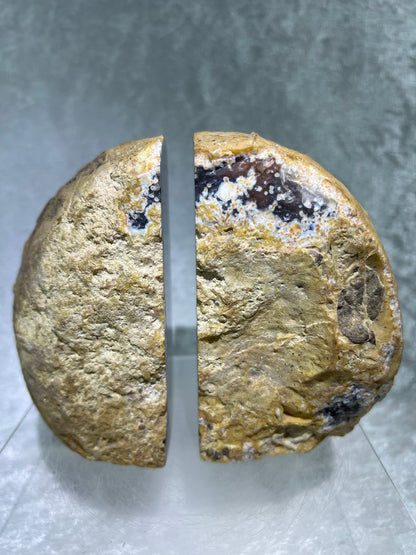 Druzy Agate Book Ends. Stunning Agate From Brazil. Large Cut And Polished Crystal Book Ends.