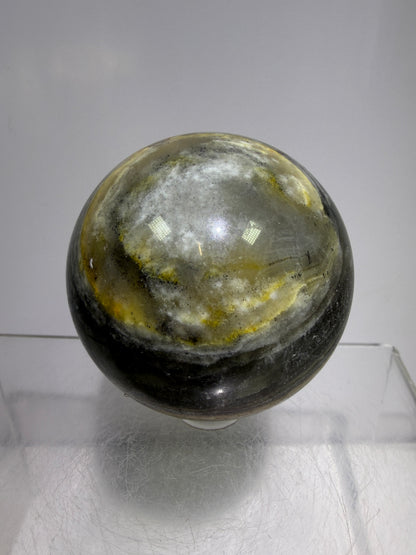 Banded Agate Sphere From Brazil. 57mm. Rare Colors And Patterns On This High Quality Display Sphere