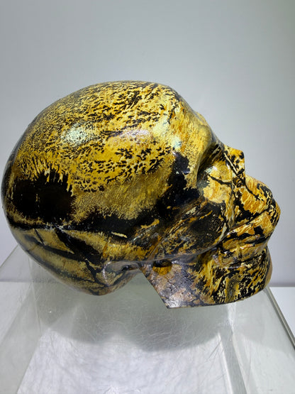 Picture Jasper Skull Carving: Amazing Large Scenic Jasper Carving. Gorgeous Color Combination And Patterns