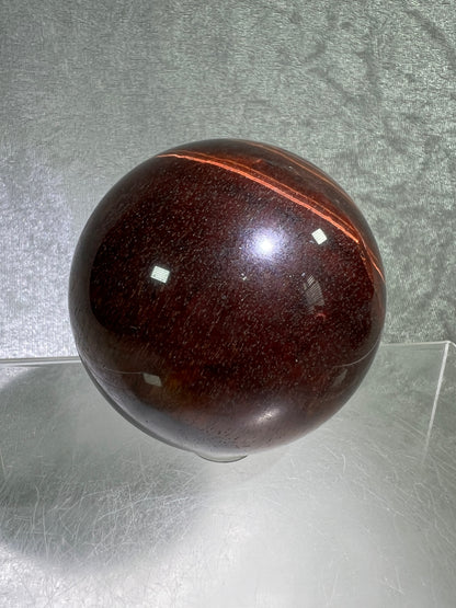 Red Tigers Eye Sphere. 65mm. Amazing Red And Gold Flash! Gorgeous Display Sphere!