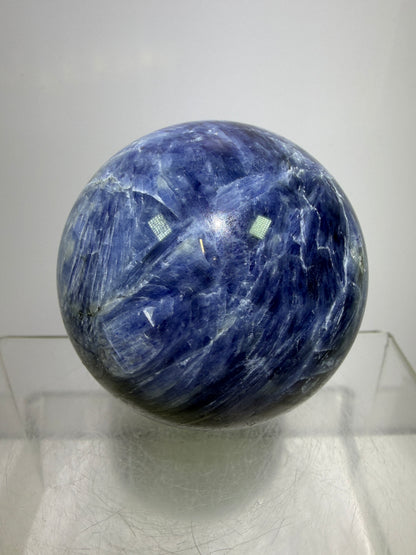 Kyanite Crystal Sphere. 60mm. Amazing Blue Kyanite Display Sphere. Rare Crystal With Stunning Flash