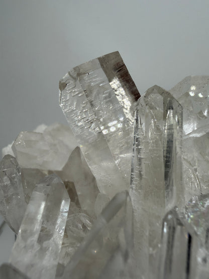 Clear Quartz And Beryl Cluster. Stunning Goshenite Specimen From Brazil. Rare High Quality Display Crystal