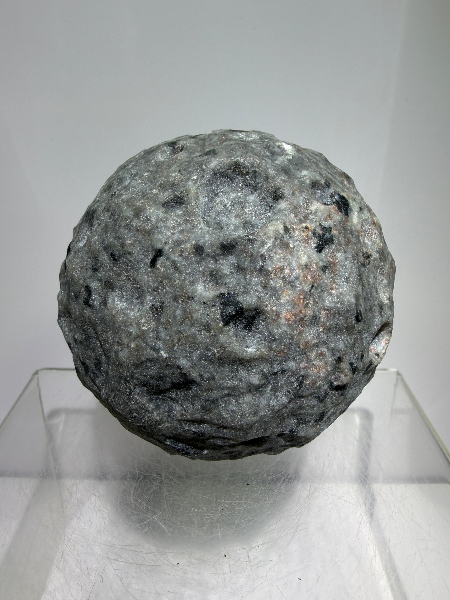 Yooperlite Moon Crystal Sphere. 72mm. Custom Carved Lunar Moonscape. Crazy Fireball Asteroid Display Sphere. Amazing UV Reactive Yooperlite
