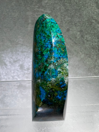 Chrysocolla Flame From Peru. Stunning Chrysocolla And Malachite Display Crystal. High Quality Flame With Gorgeous Colors.