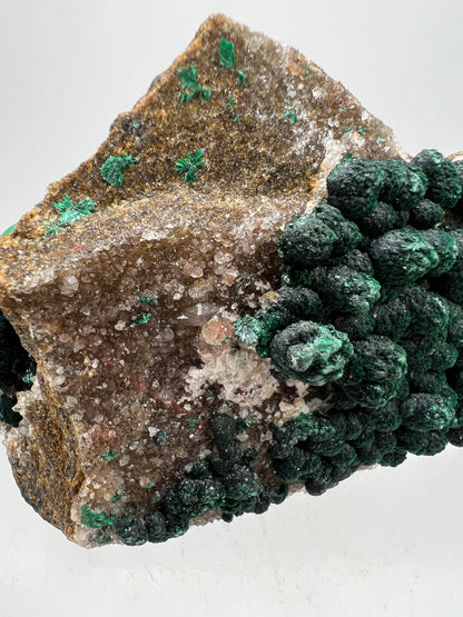 Ball Malachite On A Flashy Dolomite Matrix. Stunning Rare Malachite From Congo. Amazing Mineral Display Specimen.