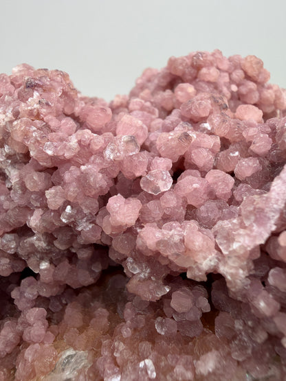 Pink Botryoidal Lepidolite And Tourmaline On A Citrine Matrix. Very Rare High Quality Specimen From Brazil. Gorgeous Large Pink Grape Agate