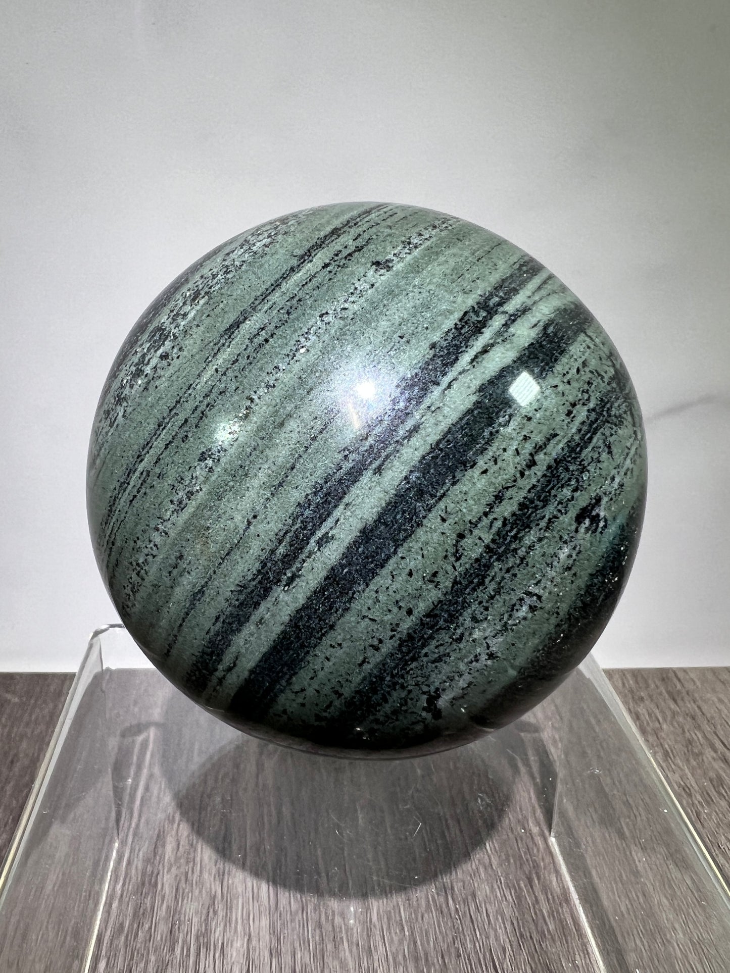 Green Zebra Jasper Sphere. 80mm. Large Display Sphere From Madagascar. Gorgeous High Quality Rare Crystal