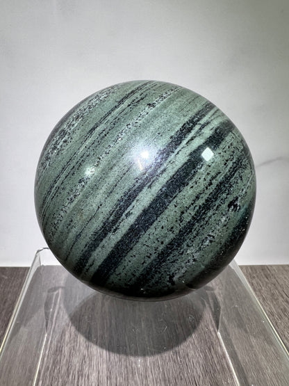 Green Zebra Jasper Sphere. 80mm. Large Display Sphere From Madagascar. Gorgeous High Quality Rare Crystal