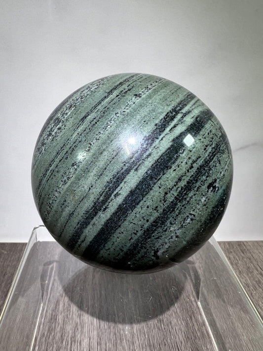 Green Zebra Jasper Sphere. 80mm. Large Display Sphere From Madagascar. Gorgeous High Quality Rare Crystal