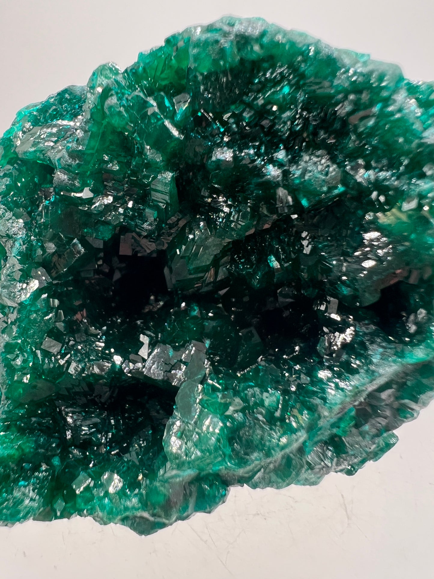 Dioptase Crystal Specimen. High Quality Flashy Mineral From The Congo. Gorgeous Colors And Cubes.