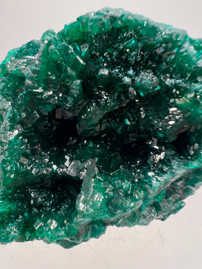 Dioptase Crystal Specimen. High Quality Flashy Mineral From The Congo. Gorgeous Colors And Cubes.