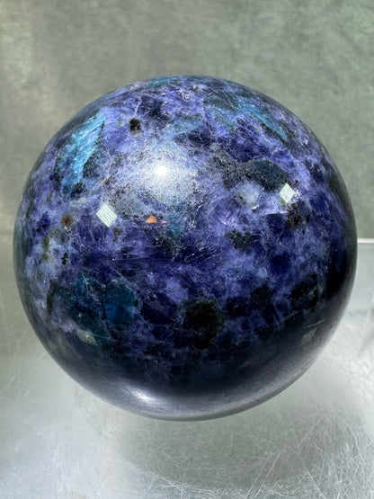 Iolite Crystal Sphere. 62mm. Beautiful Rare Water Sapphire From Madagascar. Amazing Rare Cordierite Display Sphere.