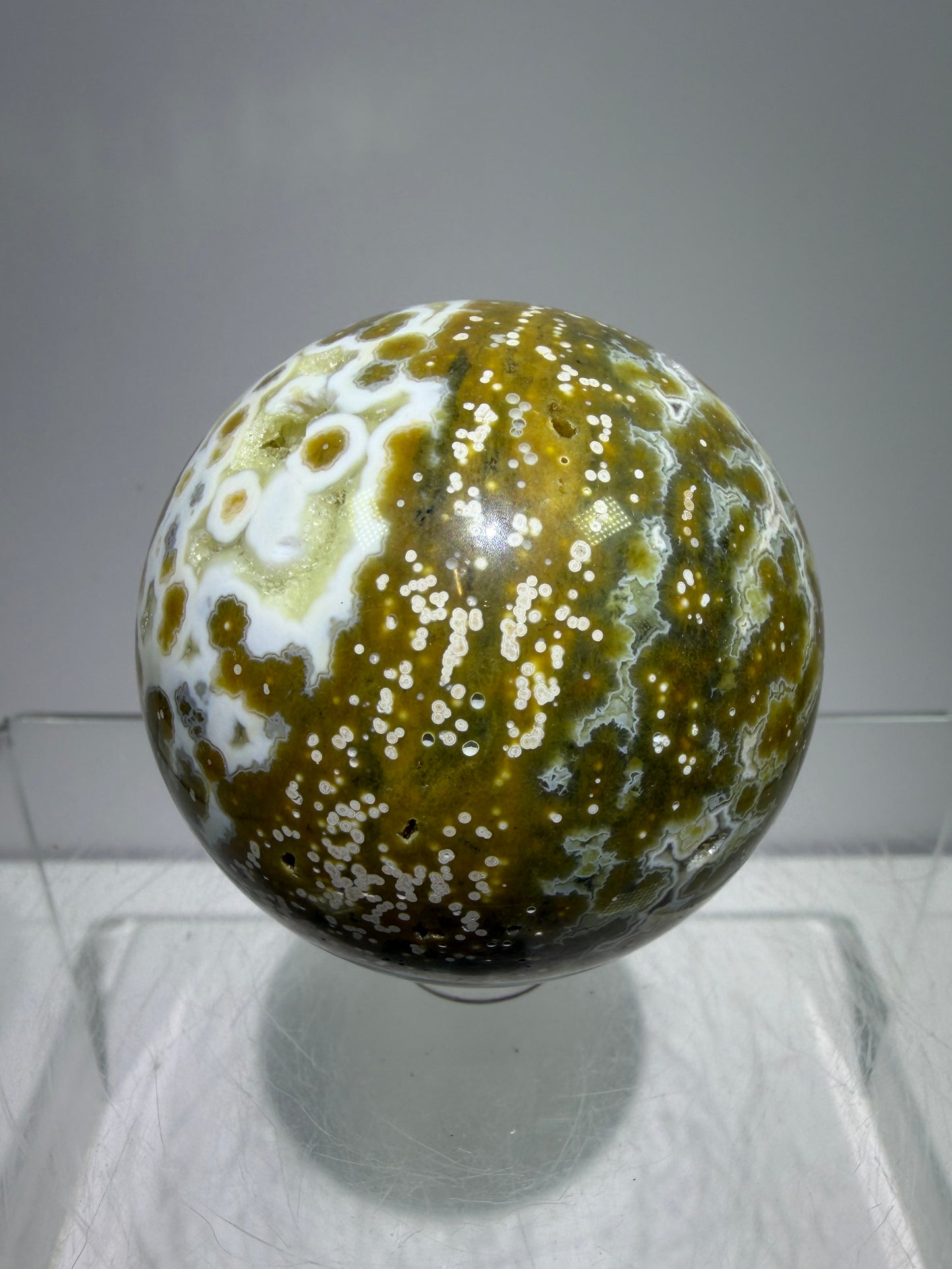 Ocean Jasper Sphere. 52mm. Beautiful Sugar Druzy Sphere. High Quality Amazing Display Crystal