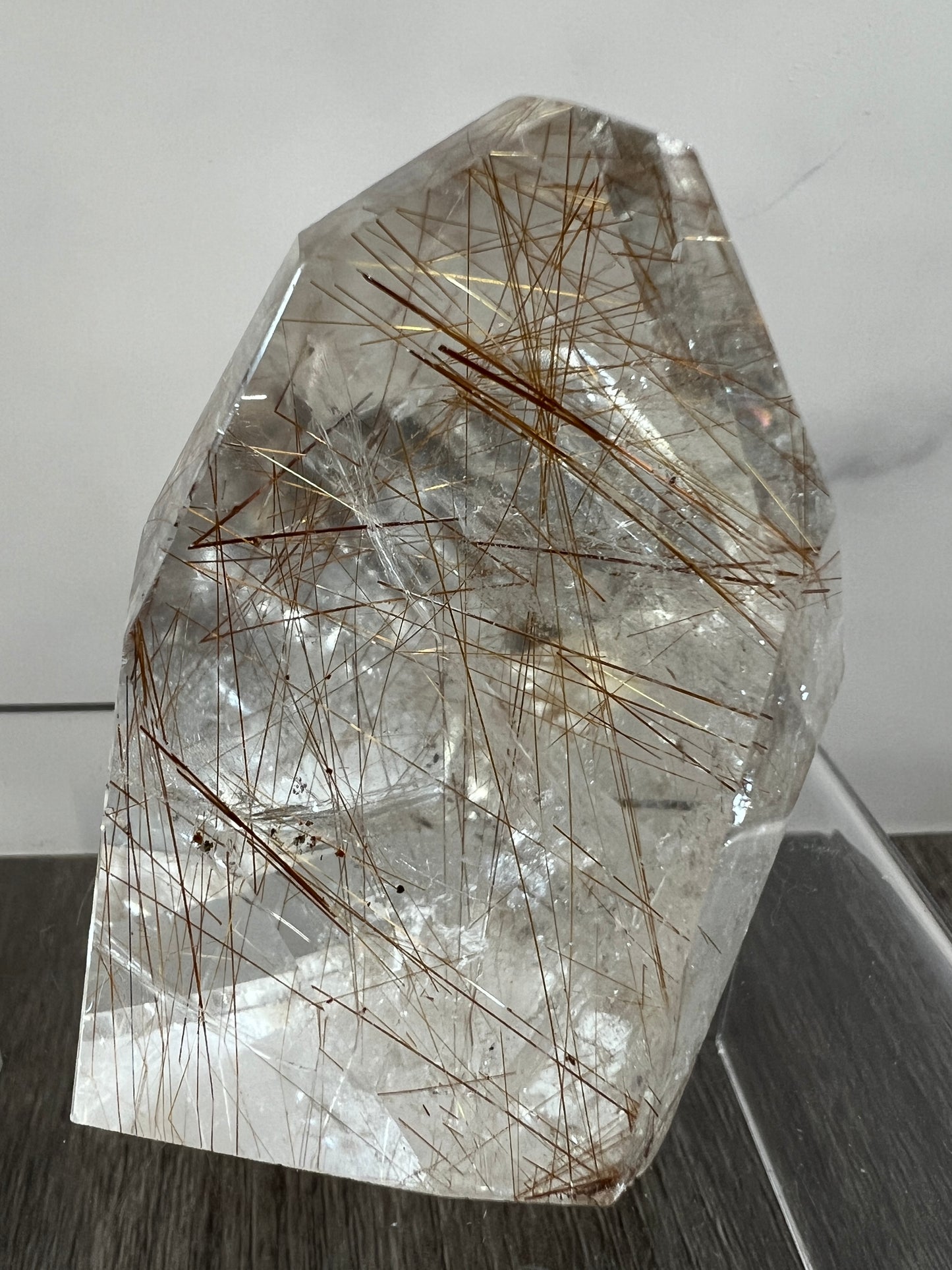 Rutile Quartz Polished Freeform. Stunning Copper And Gold Rutilated Quartz. High Quality Display Crystal