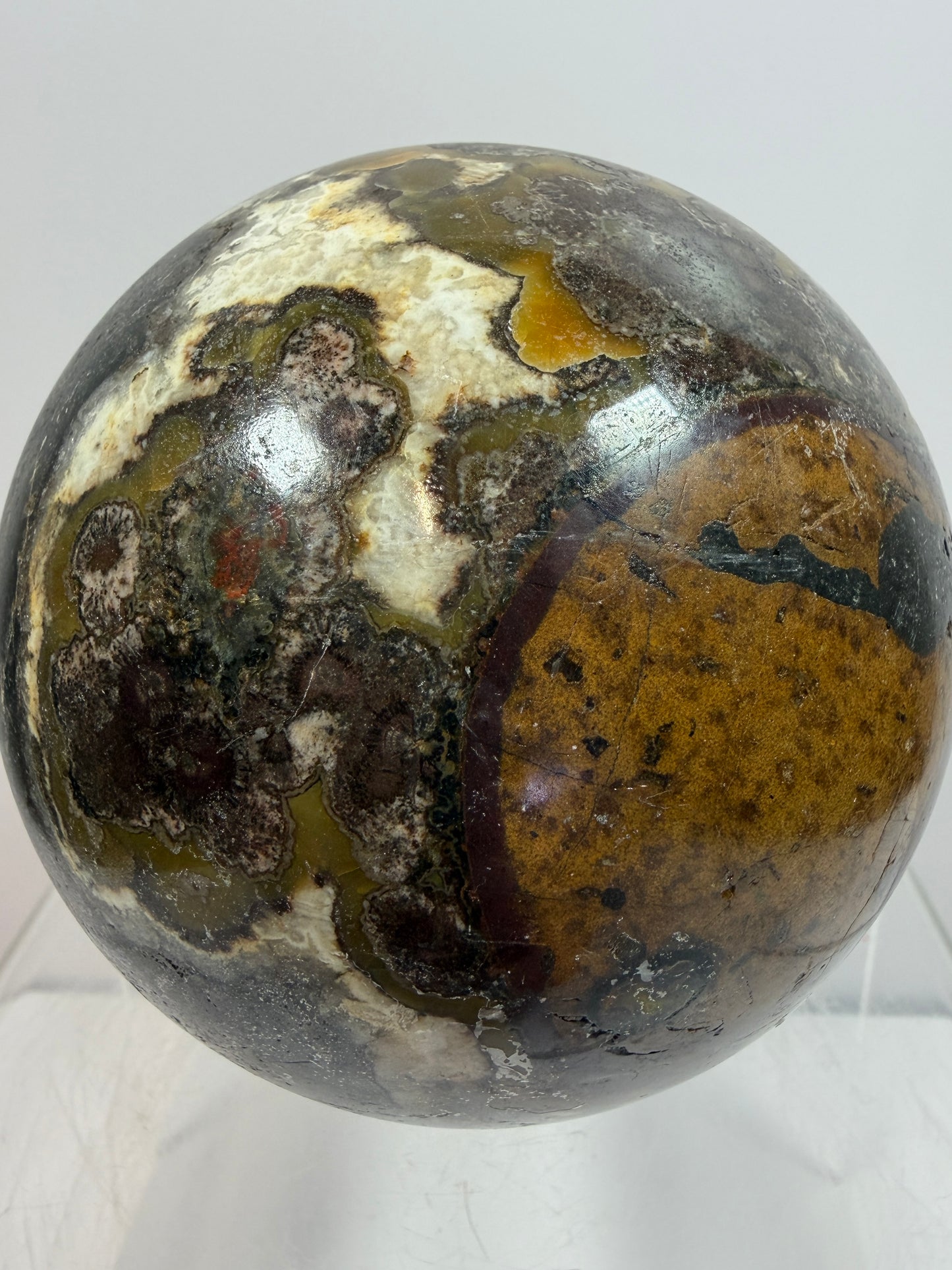 Warring States Agate Sphere. 88mm. Stunning Stalactite Druzy. Very Rare And Unique Display Sphere