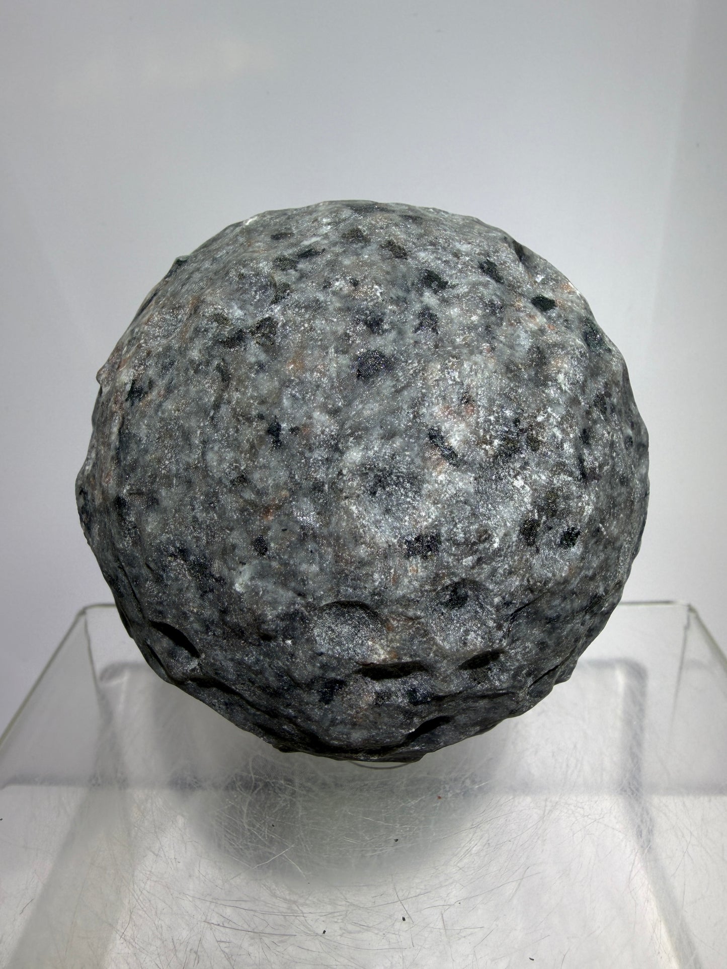 Yooperlite Moon Crystal Sphere. 72mm. Custom Carved Lunar Moonscape. Crazy Fireball Asteroid Display Sphere. Amazing UV Reactive Yooperlite
