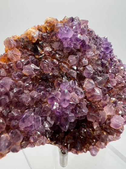 Amethystos Crystal Specimen. Gorgeous Amethyst Cluster From South Africa. Rare Deep Purple Display Crystal