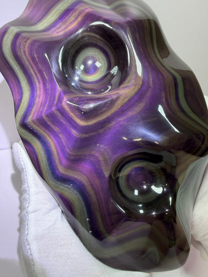 Rainbow Obsidian Freeform. Top Quality Extra Large Statement Piece. Gorgeous One Of A Kind Display Crystal.